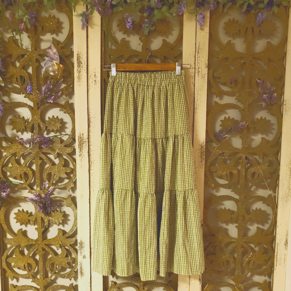 Sage green midi skirt